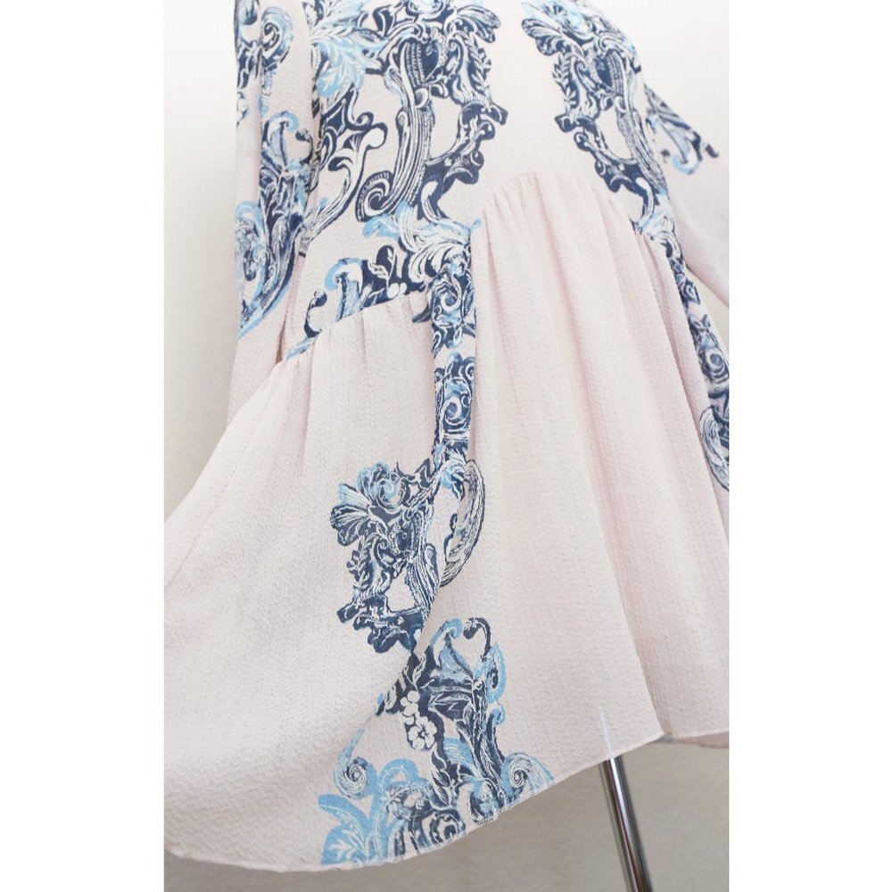 Free People Printed Symphony Sheer Swing Slip Dress in Petal Pink Combo S $98 - Picture 10 of 15